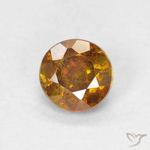 0.61ct Naturale Marrone dorato Sfalerite, Rotondo, SI-I1