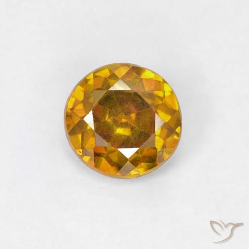 0.48ct Naturale Giallo dorato Sfalerite, Rotondo, SI-I1