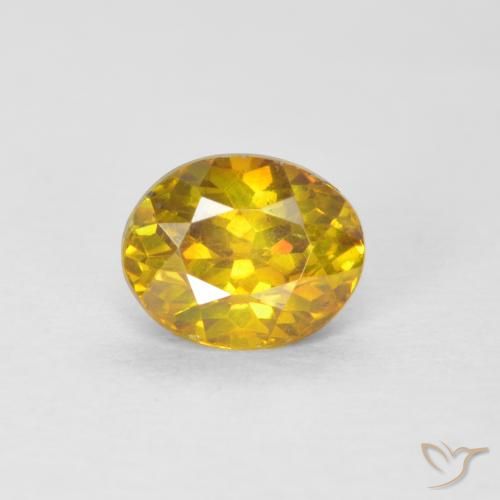 1.00ct Naturale Arancione-Oro Sfalerite, Ovale, SI-I1