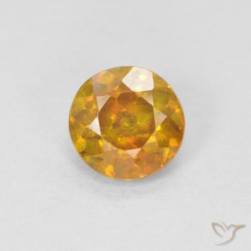 0.95ct Naturale Marrone dorato Sfalerite, Rotondo, SI-I1