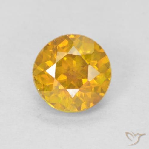 0.69ct Naturale Arancione-Oro Sfalerite, Rotondo, SI-I1