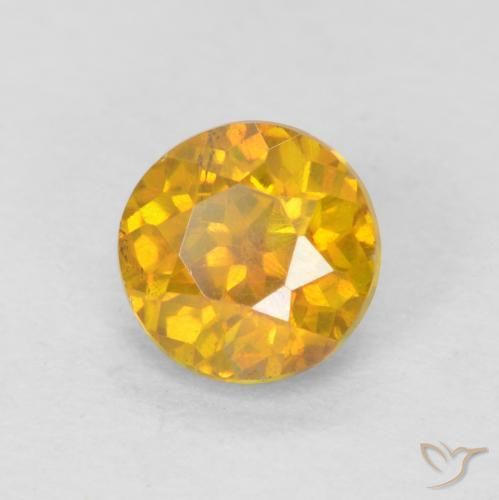 Sfalerite Arancione-Oro naturale da 0.69 ct, Rotondo, SI-I1