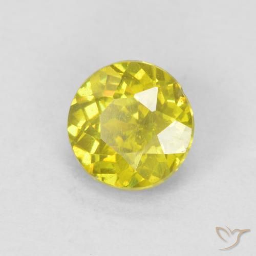 Sfalerite Giallo mais naturale da 0.60 ct, Rotondo, SI-I1