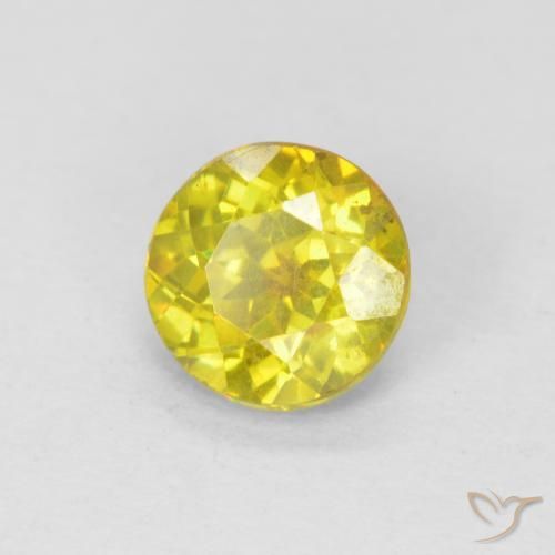 Sfalerite Giallo brunastro naturale da 1.05 ct, Rotondo, SI-I1
