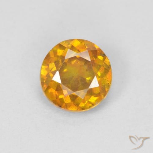 Sfalerite naturale dorato da 1,00 ct, taglio rotondo, VS-SI