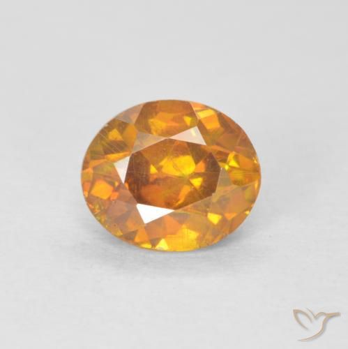 1.19ct Naturale Arancio Terra Sfalerite, Ovale, VS-SI