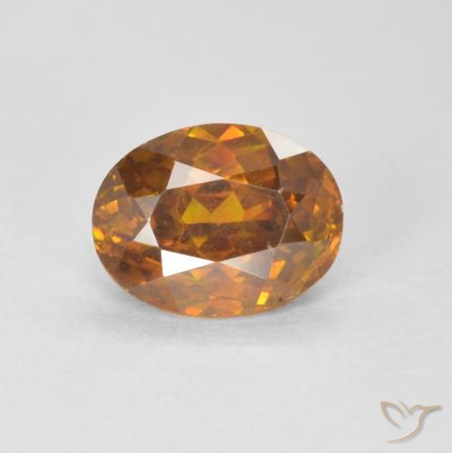 1.91ct Naturale Medium Dark-Orange Sfalerite, Ovale, VS-SI