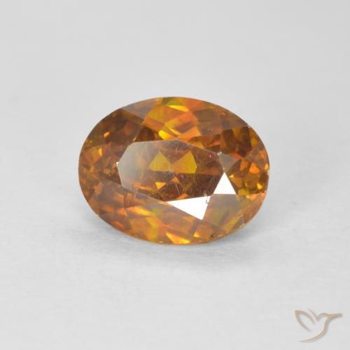Sfalerite Medium Dark-Orange naturale da 1.91 ct, Ovale, VS-SI