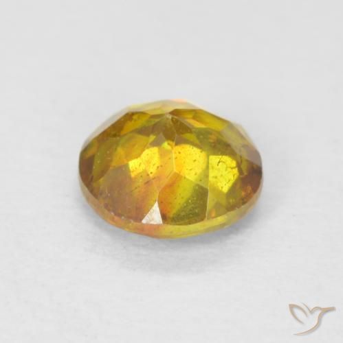 Sfalerite Arancio Scuro-Oro naturale da 0.66 ct, Rotondo, SI-I1