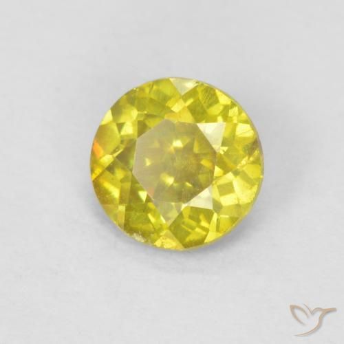 Sfalerite Giallo brunastro naturale da 0.47 ct, Rotondo, SI-I1