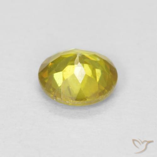 Sfalerite Giallo brunastro naturale da 0.47 ct, Rotondo, SI-I1