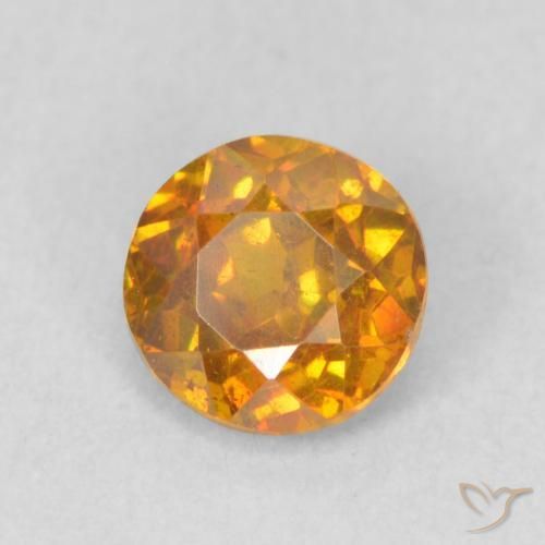 Sfalerite Albicocca Arancia naturale da 0.68 ct, Rotondo, VS-SI