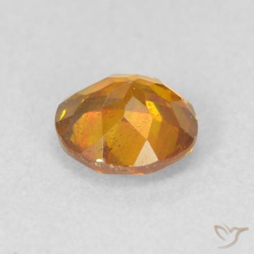 Sfalerite Albicocca Arancia naturale da 0.68 ct, Rotondo, VS-SI