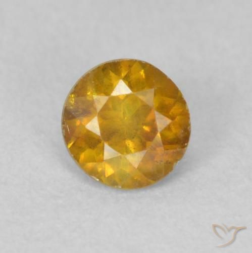 0.29ct Naturale Arancio Medio Sfalerite, Rotondo, VS-SI