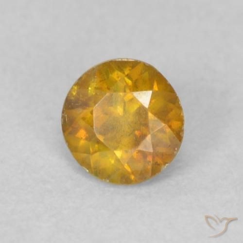 Sfalerite Arancio Medio naturale da 0.29 ct, Rotondo, VS-SI