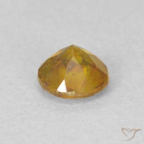 Sfalerite Arancio Medio naturale da 0.29 ct, Rotondo, VS-SI