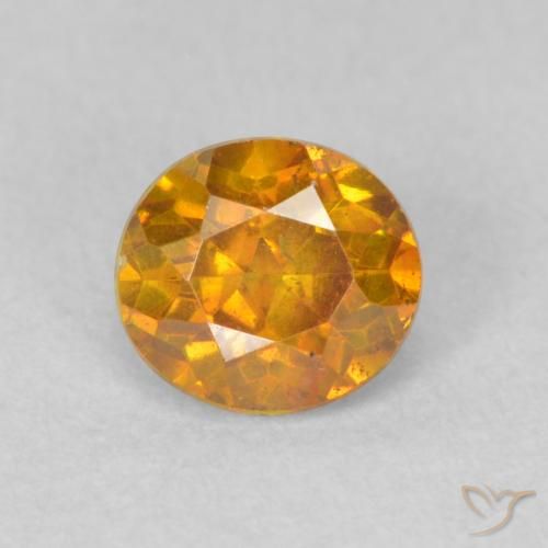0.61ct Naturale Albicocca Arancia Sfalerite, Rotondo, VS-SI