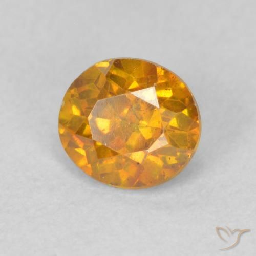 Sfalerite Albicocca Arancia naturale da 0.61 ct, Rotondo, VS-SI