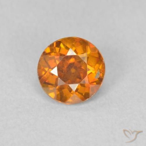 0.40ct Naturale Marrone arancio Sfalerite, Rotondo, VS-SI