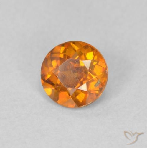Sfalerite Marrone arancio naturale da 0.40 ct, Rotondo, VS-SI