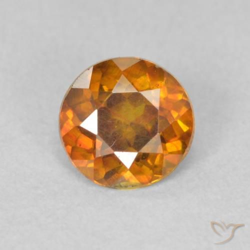 0.47ct Naturale Marrone arancio Sfalerite, Rotondo, VS-SI