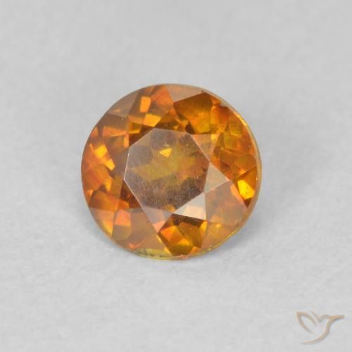 Sfalerite Marrone arancio naturale da 0.47 ct, Rotondo, VS-SI
