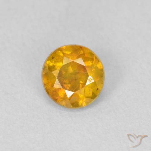 0.34ct Naturale Dorato scuro Sfalerite, Rotondo, VS-SI