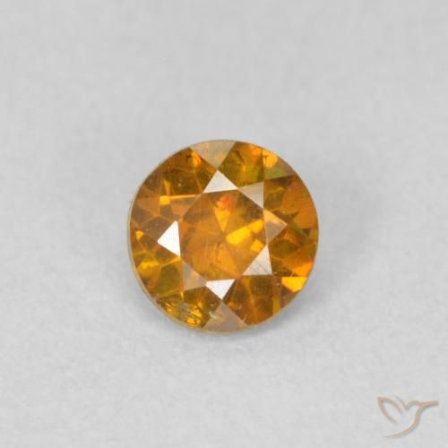 0.36ct Naturale Arancio Medio Sfalerite, Rotondo, VS-SI