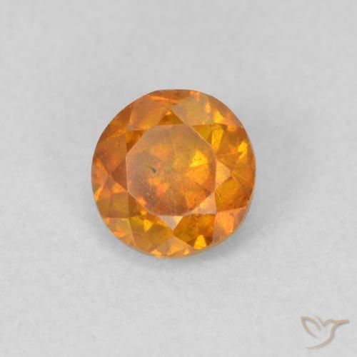 Sfalerite Albicocca Arancia naturale da 0.53 ct, Rotondo, VS-SI