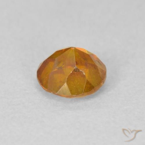 Sfalerite Albicocca Arancia naturale da 0.53 ct, Rotondo, VS-SI