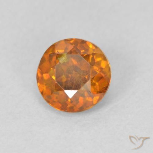 Sfalerite Marrone arancio naturale da 0.58 ct, Rotondo, VS-SI