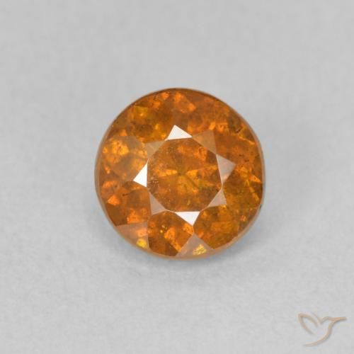 0.91ct Naturale Arancio Medio Sfalerite, Rotondo, VS-SI