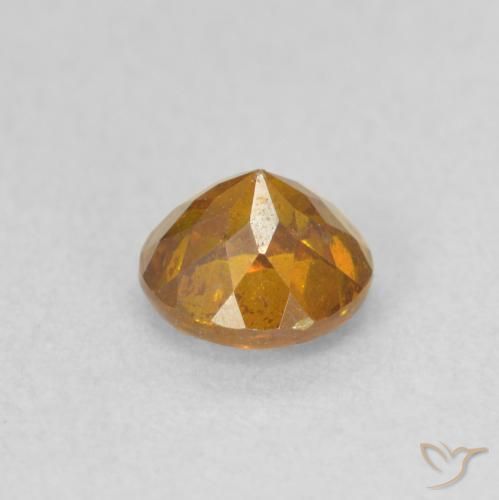 Sfalerite Arancio Medio naturale da 0.91 ct, Rotondo, VS-SI