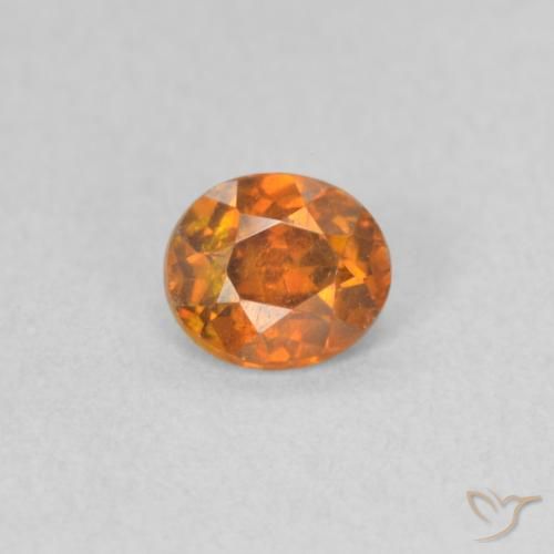 0.43ct Naturale Arancio Medio Sfalerite, Ovale, VS-SI