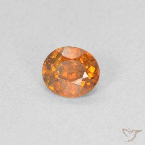 Sfalerite Arancio Medio naturale da 0.43 ct, Ovale, VS-SI