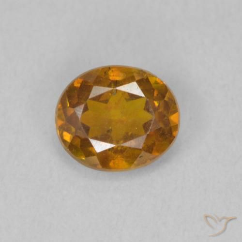 0.74ct Naturale Arancione marroncino Sfalerite, Ovale, VS-SI
