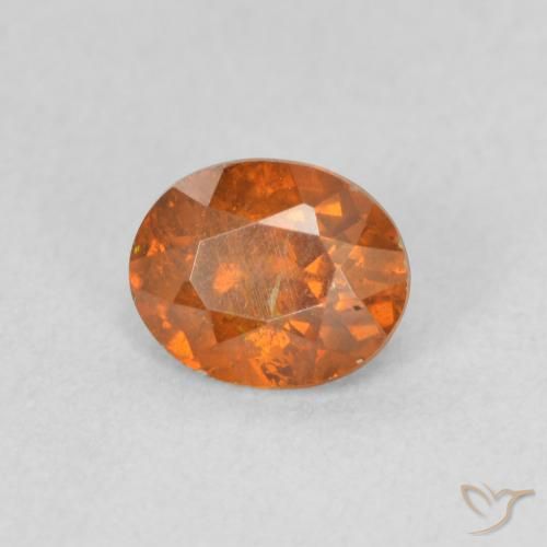 Sfalerite Arancione scuro naturale da 0.82 ct, Ovale, SI