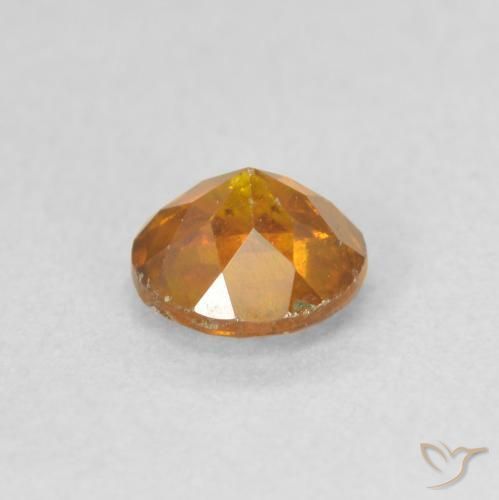 Sfalerite Arancio Medio naturale da 0.85 ct, Rotondo, VS-SI