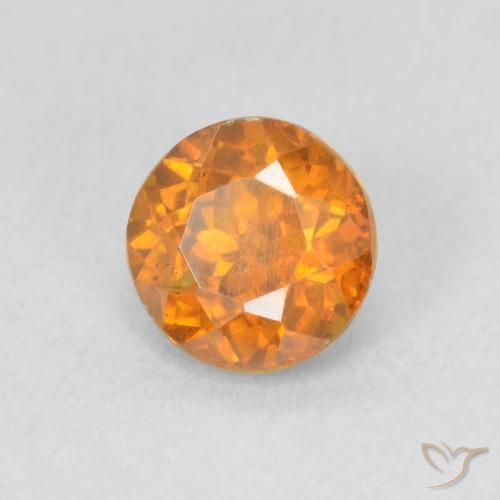 Sfalerite Arancione brillante naturale da 1.06 ct, Rotondo, VS-SI