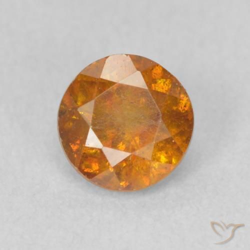 0.71ct Naturale Marrone arancio Sfalerite, Rotondo, SI