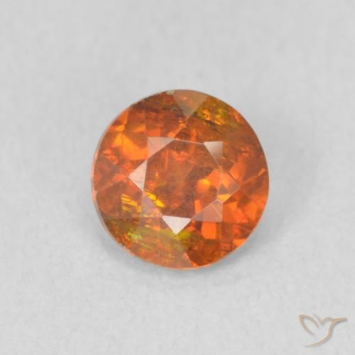 0.52ct Naturale Arancia Terrosa Sfalerite, Rotondo, SI
