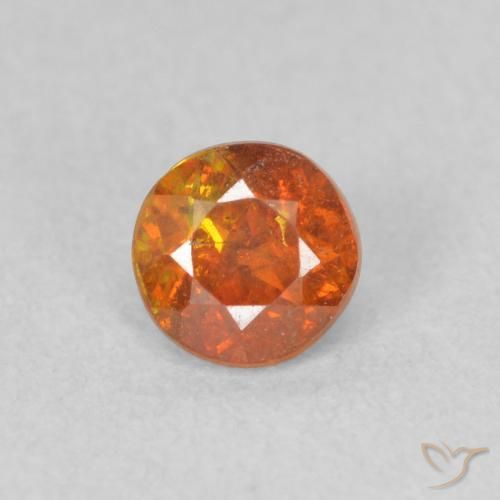 0.48ct Naturale Arancione marroncino Sfalerite, Rotondo, SI