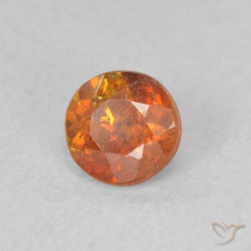 Sfalerite Arancione marroncino naturale da 0.48 ct, Rotondo, SI