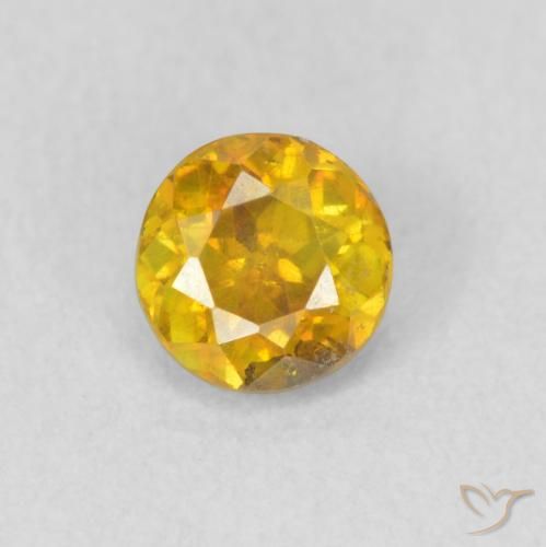 0.53ct Naturale Arancione-Oro Sfalerite, Rotondo, SI