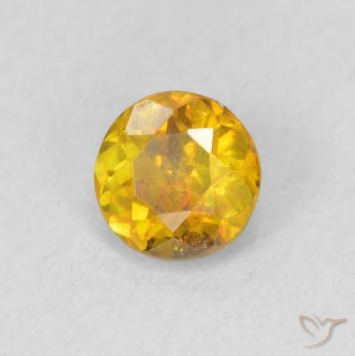 Sfalerite Arancione-Oro naturale da 0.53 ct, Rotondo, SI