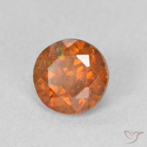 Sfalerite Arancione scuro naturale da 0.65 ct, Rotondo, SI