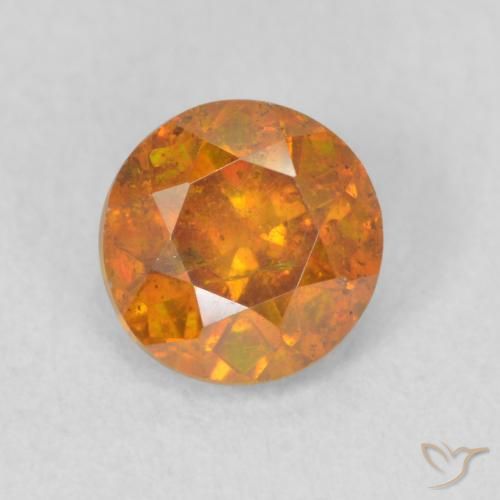 0.78ct Naturale Marrone arancio Sfalerite, Rotondo, SI