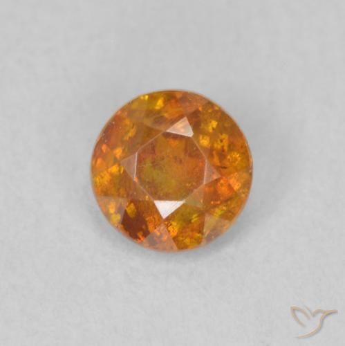 0.46ct Naturale Arancio Medio Sfalerite, Rotondo, SI