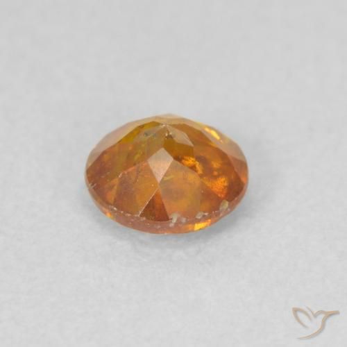 Sfalerite Arancio Medio naturale da 0.46 ct, Rotondo, SI