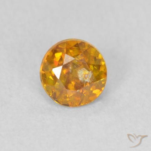 0.44ct Naturale Arancione scuro Sfalerite, Rotondo, SI